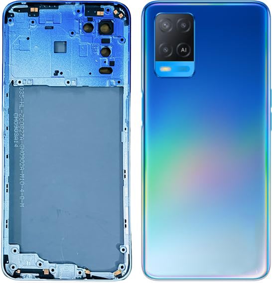 BACKER THE BRAND Compatible with Oppo A54 2019 Model 4G Replacement Full Body, Back Panel with Side Frame, Cmera Glass, Volume Button Blue-image-26