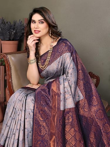 Image of Women's Kanjivaram Soft Silk Banarasi Saree With Blouse Piece | Banarasi Sari For Women | Saree with Blouse piece