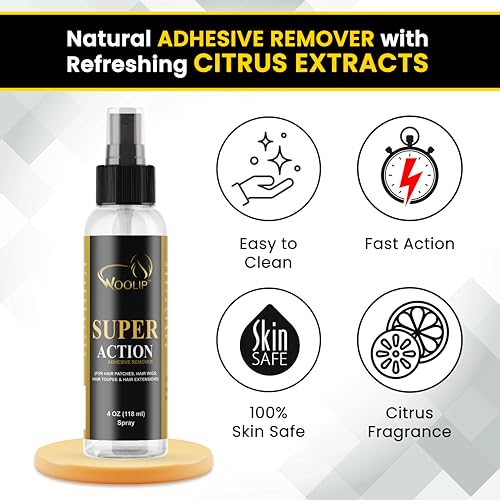 Image of Super Action Adhesive Remover C22 Remover For Wig Glue Hair Patch Glue Fast Acting Skin Friendly Non Oily Formula For Wigs Hair Patches Hair Extensions 1 Litre