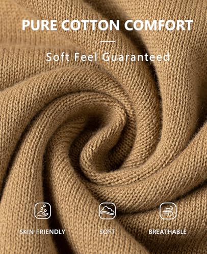 Image of QUALFORT Women's 100% Cotton Lightweight Cardigans Long Sleeve Knitted Button Down Sweater