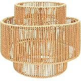LUCORUSC Hanging Light Lamp Shades Boho Rattan Lamp Shades, Woven LampShades for Floor Lamps Rattan Pendant Lights Boho Lamp Ceiling Light, Plug in Pendant Light Fixtures Hanging Lamp 1.54lb