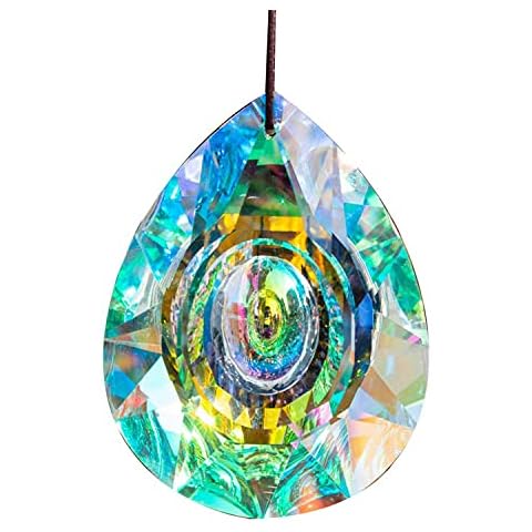 H&D HYALINE & DORA Crystal Prism Window Hanging Glass Rainbow Sun Catcher 89mm AB Chandelier Lamp Parts Cover