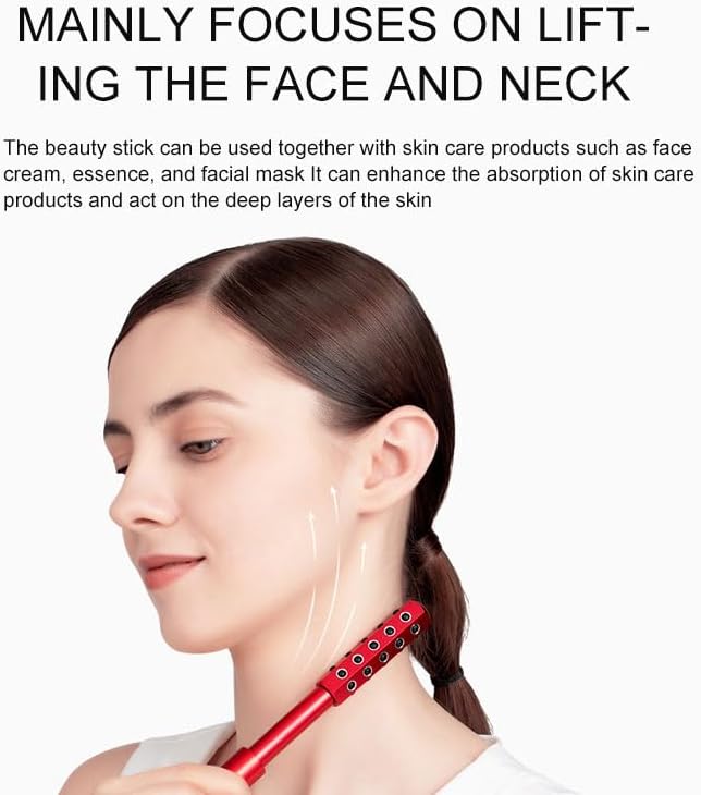 24-Stone Germanium Facial Roller – Cooling Face & Eye Massager for Lifting, Sculpting, De-Puffing, Neck & Jawline, Anti-Aging Skincare Tool