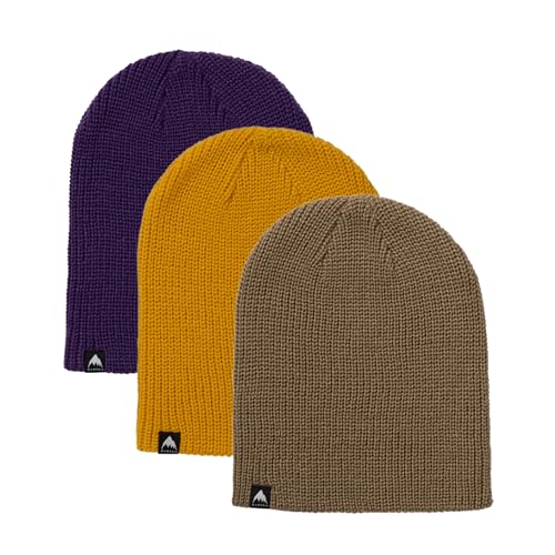 Image of Burton Kids' 3-Pack Recycled DND Beanie - Unisex Warm Winter Knit Hat for Boys & Girls - One Size