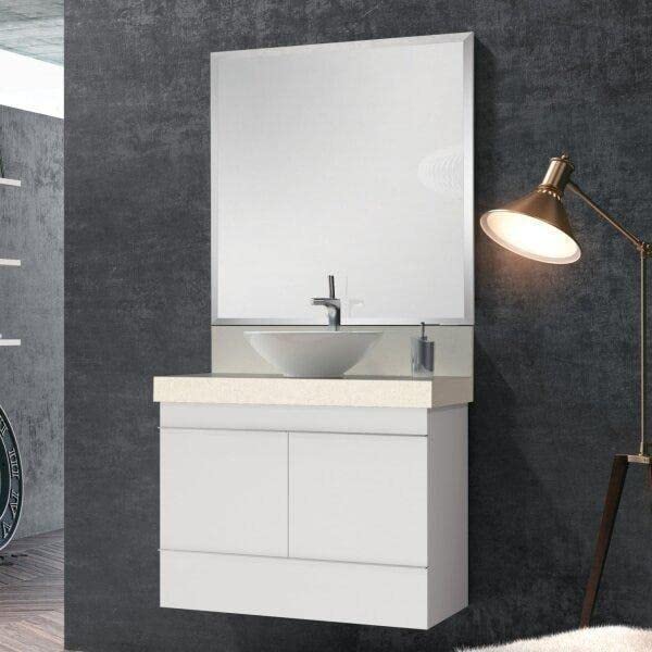 Gabinete Para Banheiro Suspenso Tn Bumi Móveis Branco