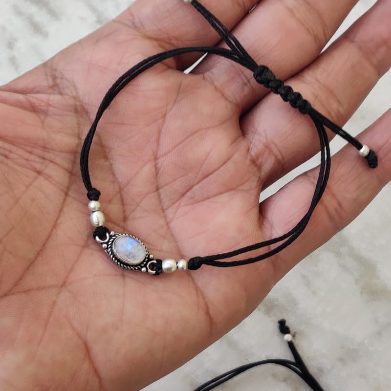 Gemstone Macrame boho bracelet For Women Girls Gift for her, Natural Gemstone Chain Bracelet, Handmade Adjustable Bracelet, Solitaire Bracelet Christmas Gift for her - Image 3