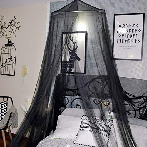 Aifusi Mosquito Net For Bed, King Size Bed Canopy Hanging Curtain Netting, Princess Round Hoop Sheer Bed Canopy For All Kids Baby Cribs And Adult Beds Fit Twin, Full, Queen - Black #TOP6