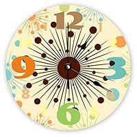 Funlucy Decoratieve stille wandklok piano man ronde moderne houten klokken voor slaapkamer woonkamer thuiskantoor school muurkunst decor, 38 x 38 cm