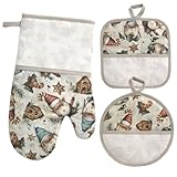 Guantone da Forno e Due presine da cucina da ricamare a Punto Croce, Set Guanto e presine ...