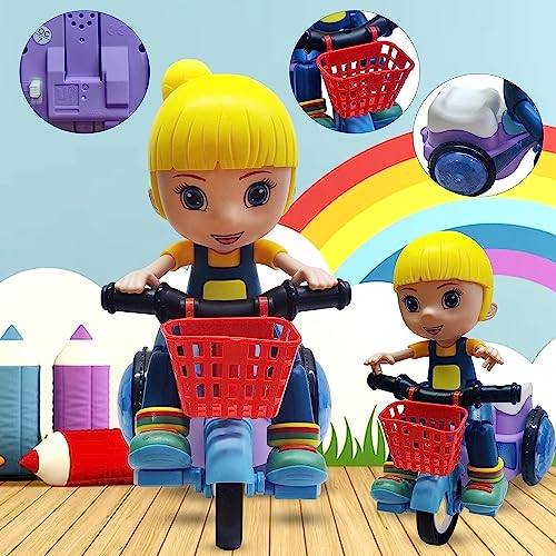 Image of FunBlast Stunt Bicycle Toys - Bump & Go Vehicle Toy with Sound & Flashing Light | Tricycles Toys for Kids (Battery Included)