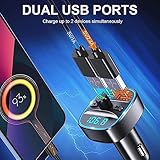 2025 Bluetooth Wireless Dual Usb Ports Fm Transmitter Adaptor for Cars, 2-in-1 Bluetooth Fm Transmitter&mp3 Hands-free Calling Player&wireless Radio Receiver, Supports Tf Card & Usb Flash Drive - Image 3