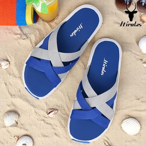 Image of Hirolas Men's Strappy Flip-Flop Slider Slippers