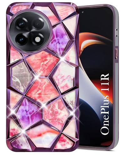 Jkobi Back Cover Case Compatible with OnePlus 11R (Dual Design Glitter Sparkle and Detachable Diamond Print Case | Soft and Flexible)