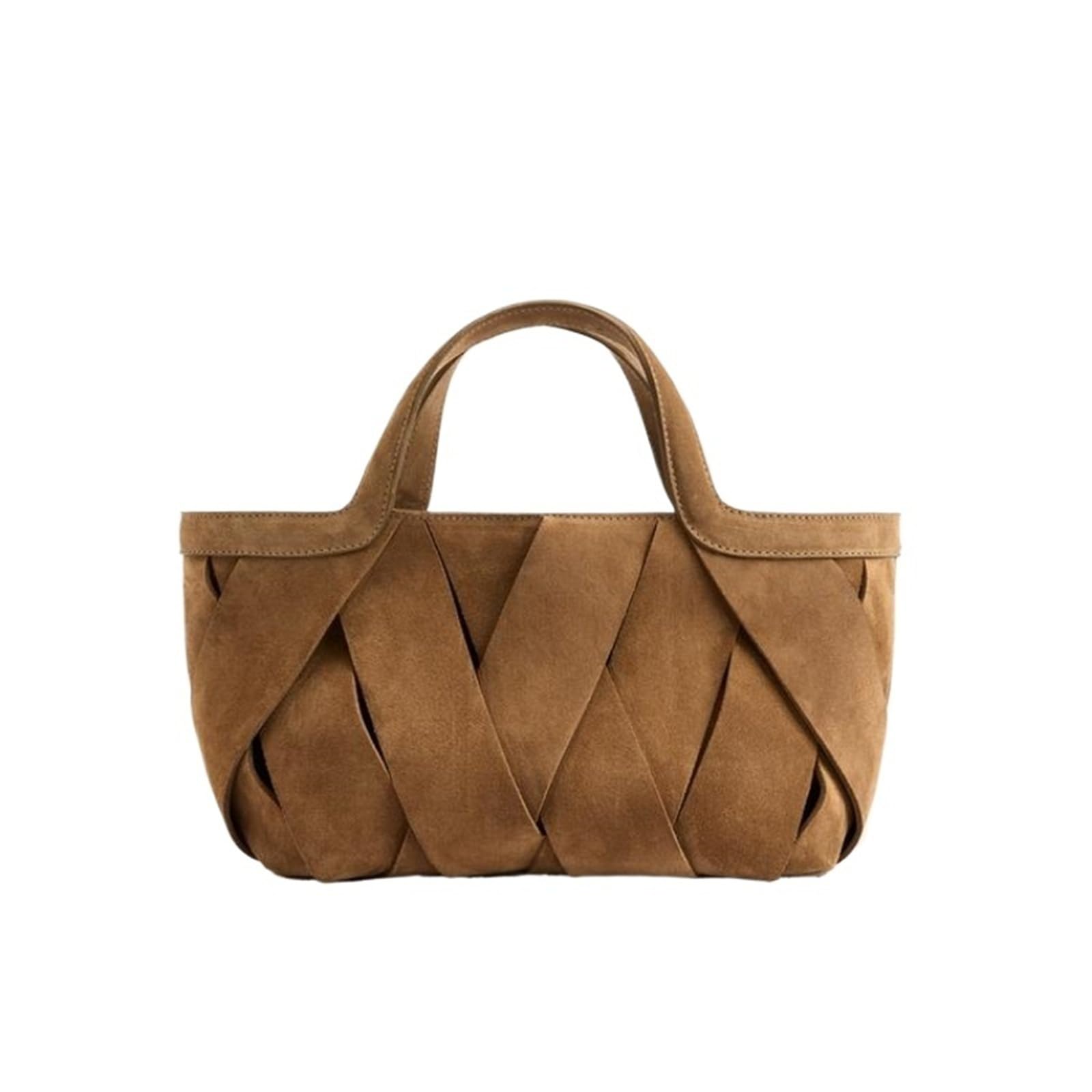 Geflochtene Tasche Leder Mini-Shopper-Tasche aus Wildleder for Damen, Luxus-Design, neue Handtaschen for, einfarbige gewebte Tragetaschen Einkaufen