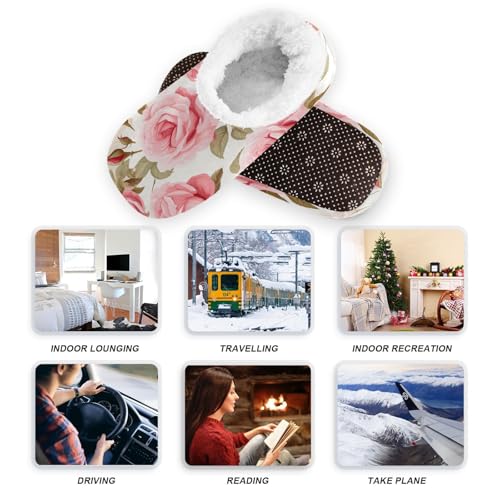 RunningBear Pink Rose White House Slippers Non-Slip Soft Sole Slippers for Women4