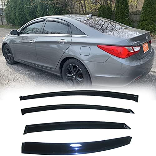 Deflector de viento para ventana lateral, 4 piezas de montaje exterior, bonito juego de protectores de lluvia para Hyundai Sonata 2011-2014 (nuevo