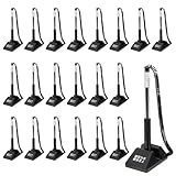 M&G Sichere Tresenstifte mit Kette 0,5 mm, 24 Stück Selbstklebender Stifthalter Empfangstresenständer Typ Federstift für Bankbüro Arbeitsplatz, Schwarz 14cm