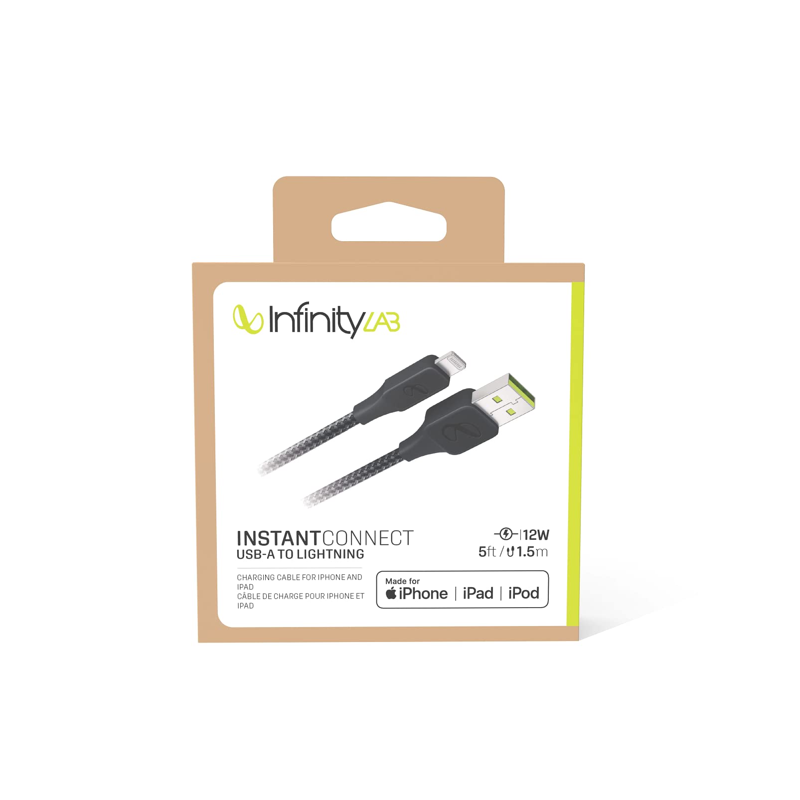 Infinitylab by Harman - InstantConnect Kablo USB-A Lightning,Siyah,1.5m