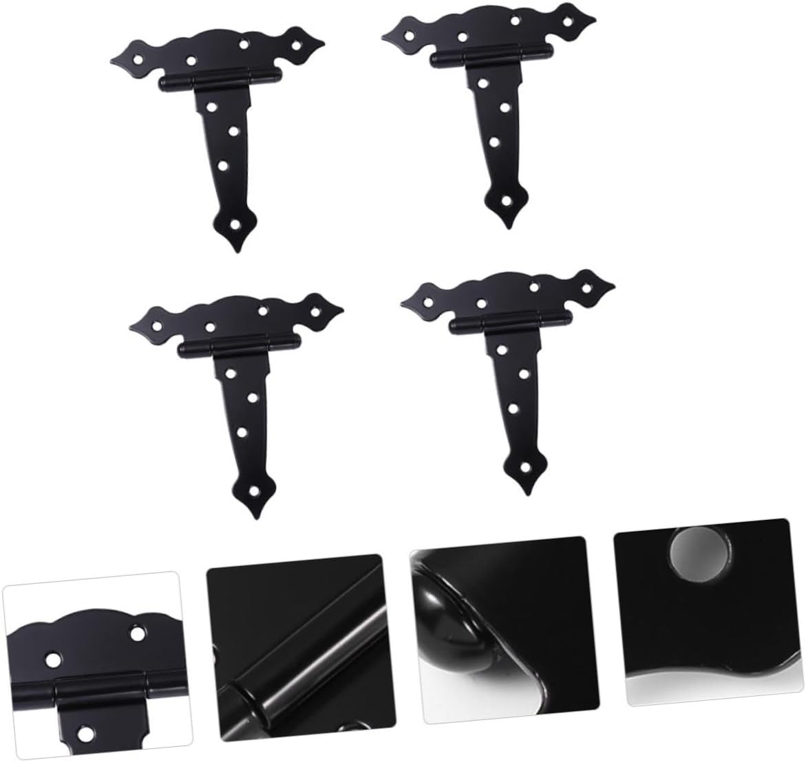 Toyvian 4pcs Strap Hinges Shed Door Hinges for Gates and Wooden Doors Easy to Install Smooth for Projects