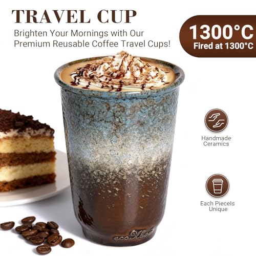 Set de 2 Mugs de Cerámica 13oz con Tapa y Funda miniatura 3