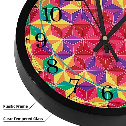 Horloge murale à quartz silencieuse au design géométrique pour salon - 4
