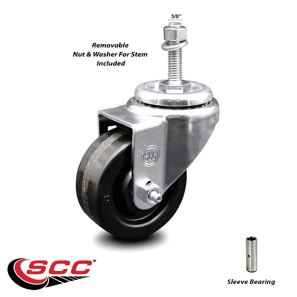Phenolic Swivel Threaded Stem Caster w/3