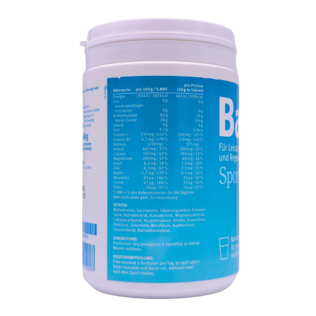 Basica Sport 660 g | Basisches Trinkpulver | mit Pharma Perle Duschgel (2x) | Basisches, schnell lösliches Sportgetränkepulver mit Kohlenhydraten, Elektrolyten, Mineralstoffen und Vitaminen