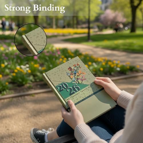 Image of TULMAN 2026 Diary Hardcover Design Everyday Notebooks (22x14 cm), Best for Study Planner, Personal Journal, Business Planning & Stationery Lovers - muted green - 2 Pack