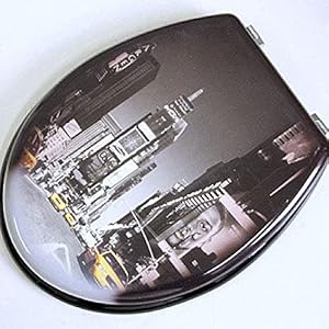 Wc-bril, WC-stoelen 3D-kleurrijke toiletzitting Duurzaam Loo-zitplaats Top Rustig geluid verdikt met ultra-duurzame wc…