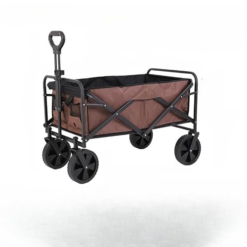 festival trolley， Foldable Mobile Market Cart, Wooden, Events(8-inch Standard Coffee)