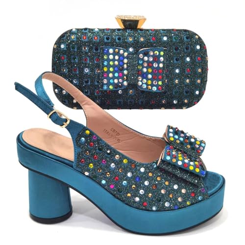 Womens 2025 Gold Wedding Shoes Set Bridal Pumps and Matching Evening Bag Rhinestone Flower Crystal Clutch Purses