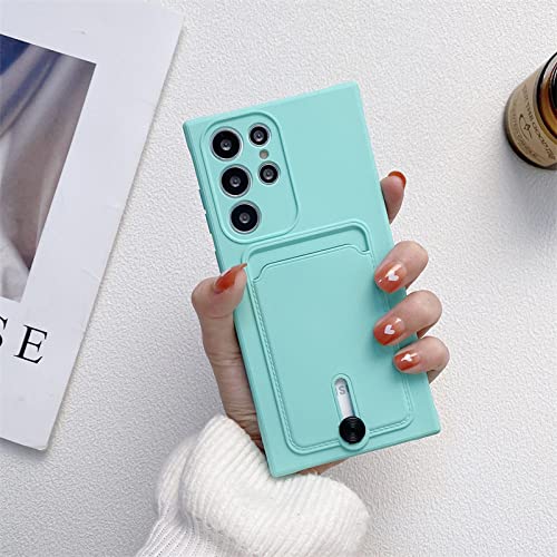 Coque Samsung S22 S21 silicone liquide premium avec fente portefeuille