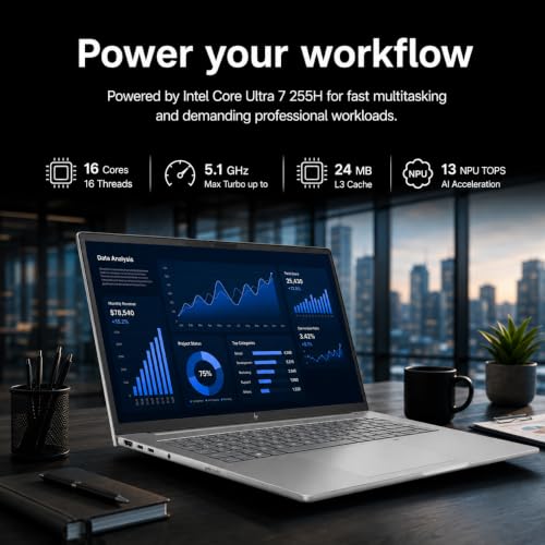 Image of HP ZBook 8 G1i Laptop, 16 inch FHD+, NVIDIA RTX 500 Ada 4GB, Intel Ultra 7 255H
