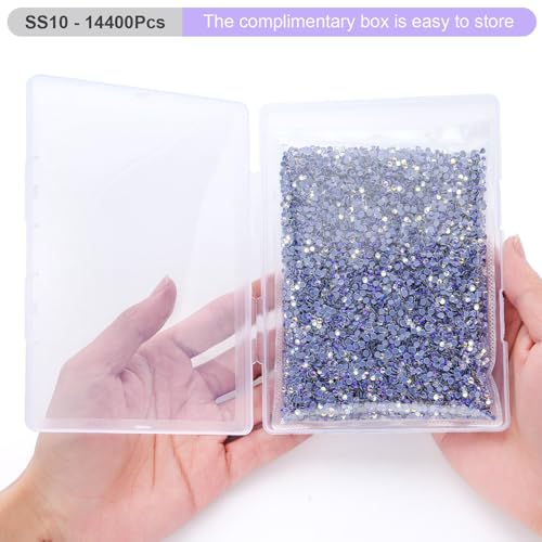 Image of Hotfix Rhinestones Bulk, 14400PCS Moonlight Hot Fix Rhinestones for Clothes DIY Decoration Crafts, Moonlight, SS10, 2.7-2.9mm
