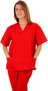 M&M SCRUBS Women Scrub Set Medical Scrub Top and Pants XXL Red
