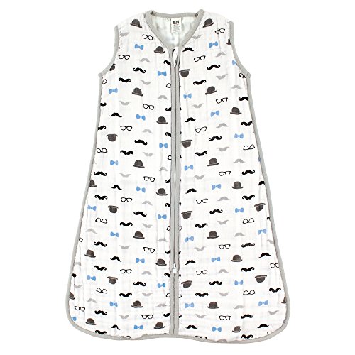 Image of Hudson Baby Unisex Baby Muslin Cotton Sleeveless Wearable Sleeping Bag, Sack, Blanket, Perfect Gentlemen, 0-6 Months