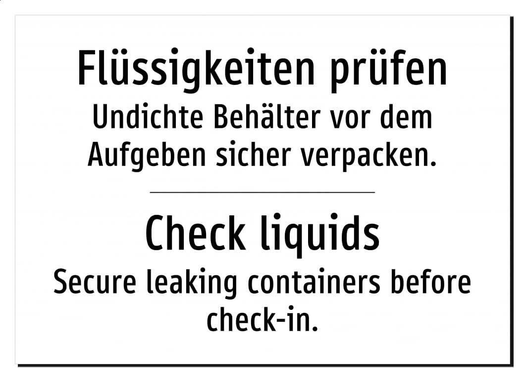 64008-DEEN-T-12 | Flüssigkeiten prüfen Schild/Aufkleber | Deutsch