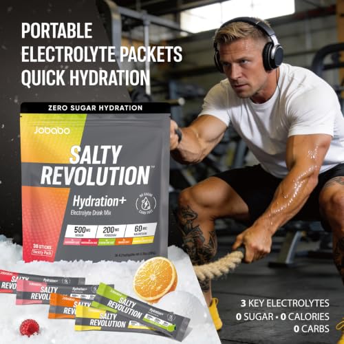 Image of Salty Revolution Electrolytes Powder Packets, Variety Pack (30 Servings) | Keto, Energy & Sports Hydration Support | Sugar Free, Gluten-Free | Drink Mix