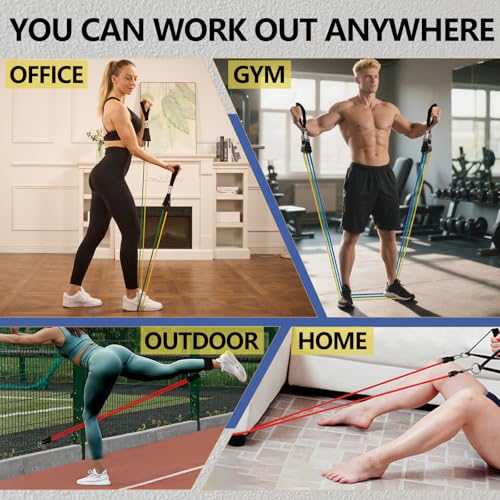 Resistance Bands,Exercise Bands,Resistance Bands for Working Out with Handles for Men and Women,Workout Bands with Door Anchor and Ankle,Strength Training Home Gym Equipment - Image 7