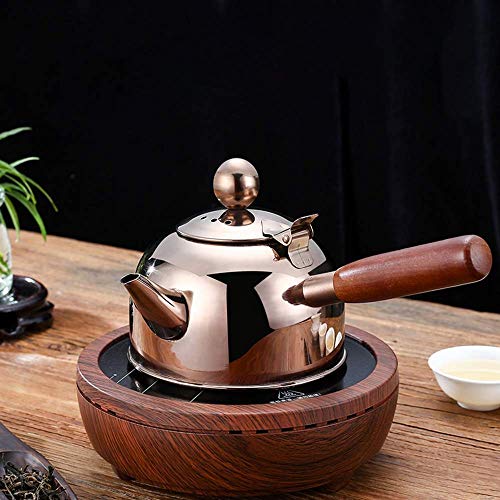 Roségold Teekanne Wasserkocher, Edelstahl Herd für Induktionskochfelder Gas Keramik Wasserkocher, für Zuhause, Büro, Outdoor