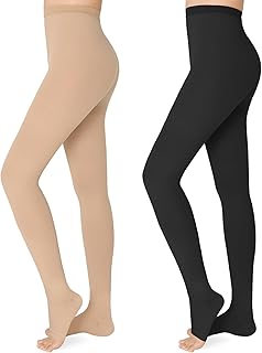 20 - 30mmHg Compression Pantyhose,1 Pair or 2 Pairs Comfortable Compression Leggings,Open Toe Design,Medical