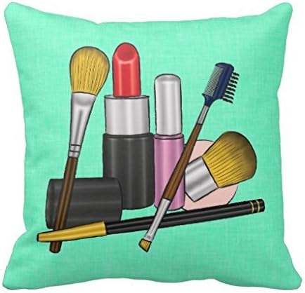 Personalized Cosmetics Makeup Throw Pillow Case 18" * 18"