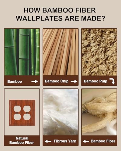 Couvercles de prise en fibre de bambou pour harmoniser votre salon, plaques murales grain de bois