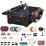 Mini Tischkreissäge mit 4 Klingen,Schneidetischsäge und Bandschleifer in Einem,600 Watt Multifunktionale Tragbare PräZisions-Diy-Miniatur-TischsäGe mit Vier SäGebläTtern,Komplettes Zubehör