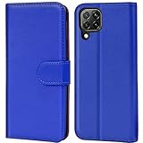 Verco Huawei P40 Lite Hülle, Handyhülle für Huawei P40 Lite Tasche PU Leder Flip Hülle Brieftasche, Blau