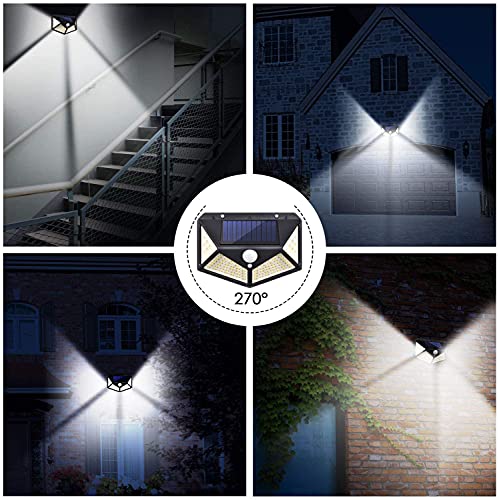 Kit 4 Luminária Solar Parede Ao ar livre 100 led solar luz sensor de movimento à prova dwaterproof á
