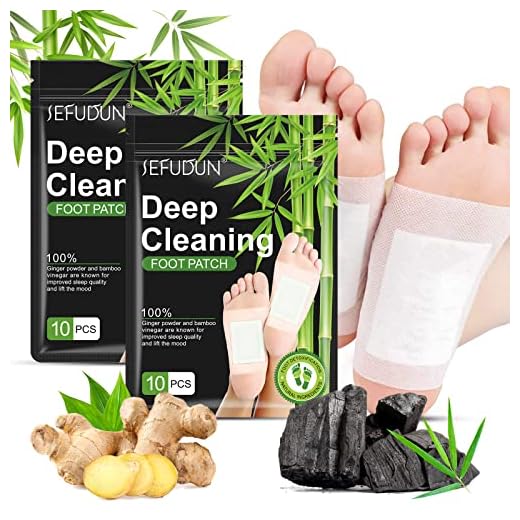 20PCS Foot Pads, Deep Cleansing Foot Patch, Natural Bamboo Vinegar Ginger Powder Foot Pads for Foot Care, Adhesive Sheets for Relieve Stress, Improve Sleep, Relaxation & Pain Relief