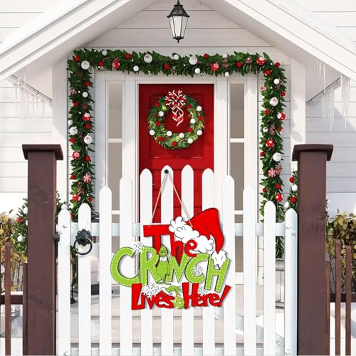 Amuhua Christmas Decorations Hanging Sign - Christmas Wooden Door Sign Thief Stole Decor For Holiday Xmas Door Wall Tree Decorations Indoor Outdoor thumb #2