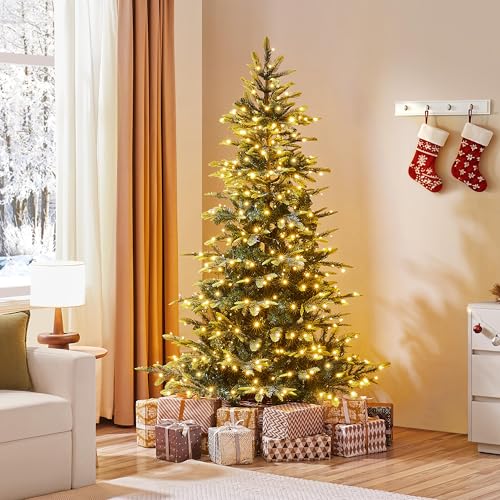Yaheetech 6ft Pre-lit Aspen Fir Artificial Christmas Tree with 400 Warm ...
