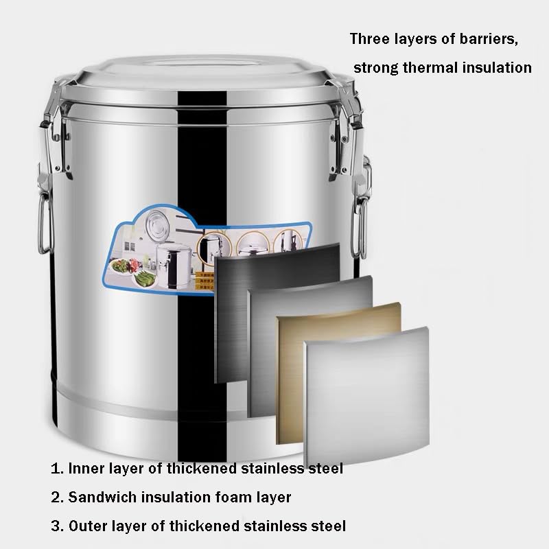 Baril en acier inoxydable avec couvercle scellé 10L pour liquide - 7